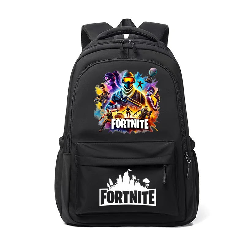 Mochila Fortnite para Crianças, Portátil e de Grande Capacidade, Mala Escolar de Estudante com Estampado Cartoon e Alças de Ombro, Material Escolar para Rapazes, Presente
