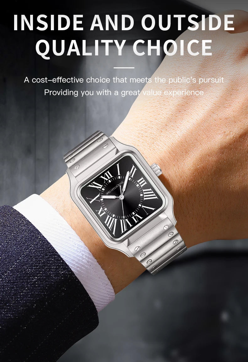 2025 New 34MM Specht & Söhne Quartz Watch Japan VH31 Movement Sapphire Blue Color Ultrathin Stainless Steel Men's Watch