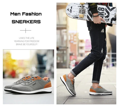 YRZL Scarpe da uomo primavera autunno impermeabili da passeggio, sneakers casual in pelle da uomo, scarpe sportive antiscivolo, calzature da tennis per uomo