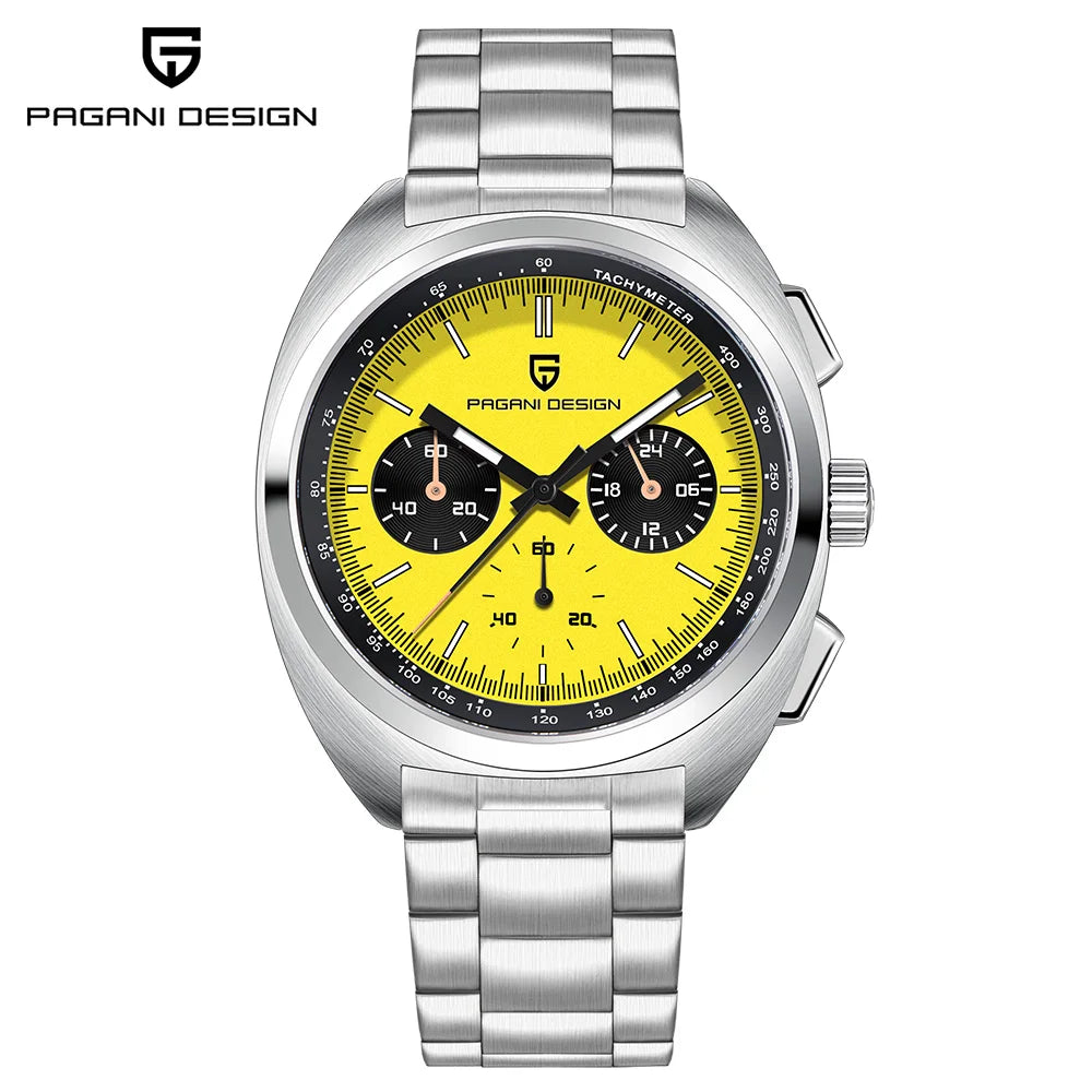 Pagani Design 2026 Fashion Men's Quartz Watch Top Brand Luxury Sapphire VK63 Men's Chronograph All-Steel Diving Relógios Masculino