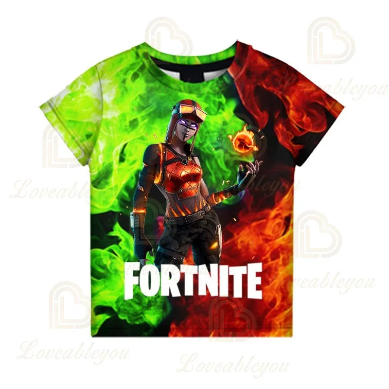 T-shirt Battle Royale Fortnite Victory para Criança, Tops para Raparigas e Rapazes, Roupa Harajuku, T-shirts Infantis 3D, 2025, NOVO DESIGN