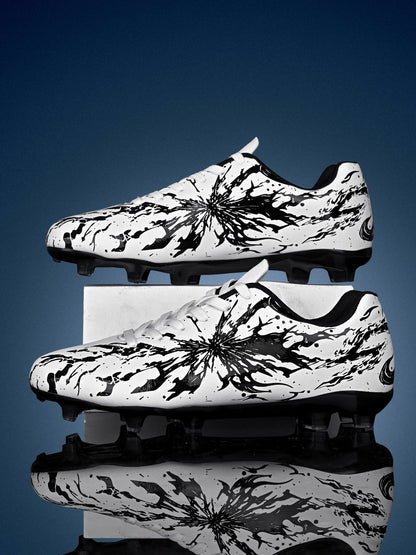 Chaussures de football pour hommes, modèle AG FG, tige en tricot ultra-léger, soutien stable de la voûte plantaire, idéales pour les entraînements prolongés sur terrain de gazon extérieur.