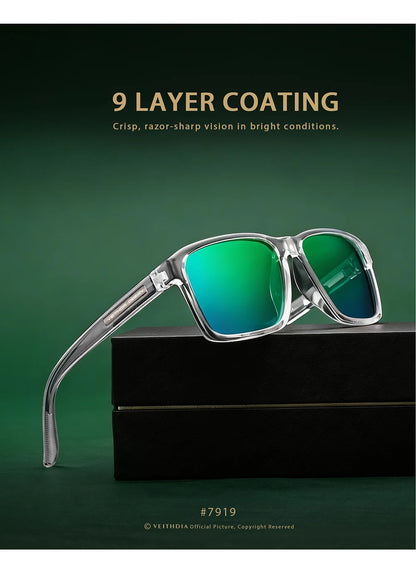 VEITHDIA Polarized UV400 Sunglasses Fashion Photochromic Gradient Mirror Lens Sports Driving Eyeglasses for Men And Women X7919