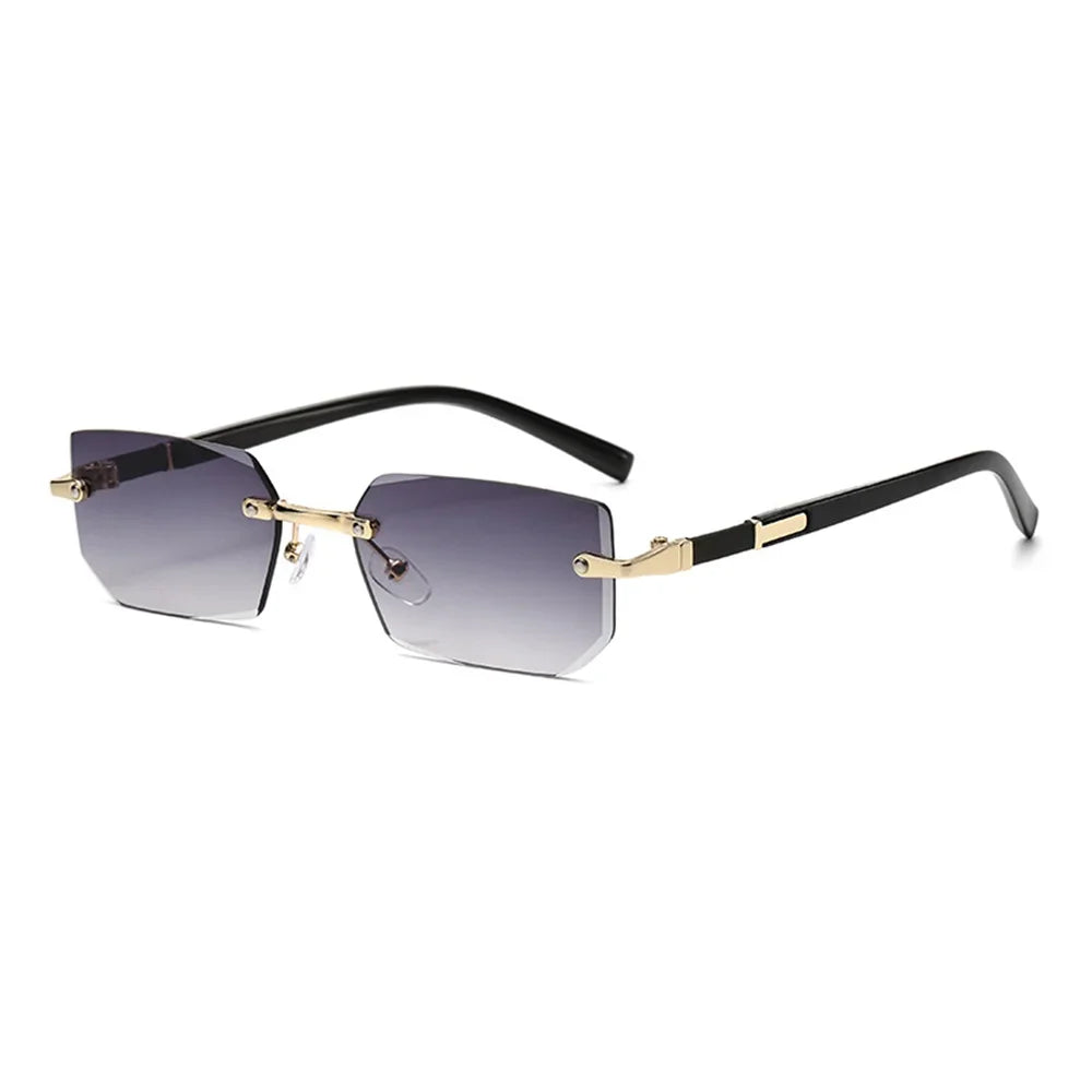 Trendy Rimless Sunglasses for Men Women Fashion Frameless Rectangle Sun Glasses Retro UV400 Shades Summer Goggles Eyewear