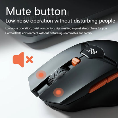 Rato Gaming Sem Fios Warvank SX01 com Ecrã Inteligente, Ajuste DPI de 6 Velocidades, Bateria Recarregável de 600mAh e Bluetooth Silencioso para Escritório