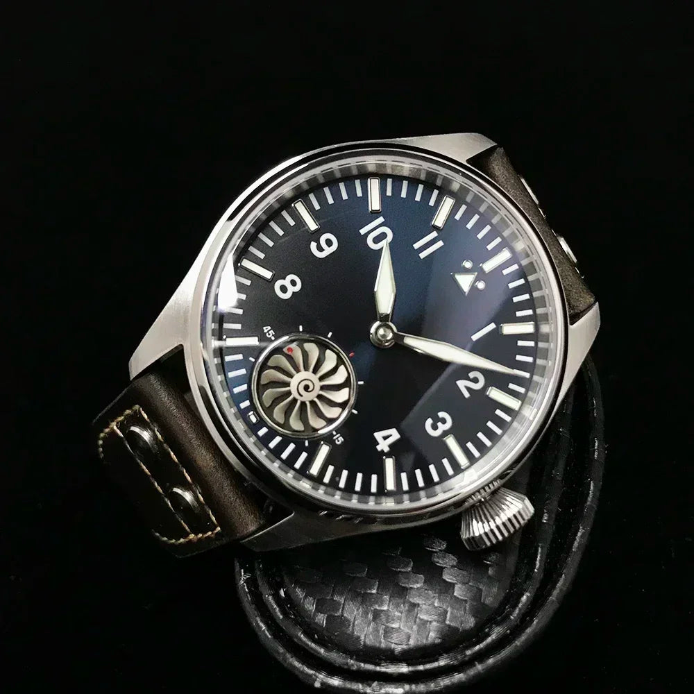 Hruodland 2025 Nuovo orologio meccanico da uomo Seagull ST3620 Retro Pilot 43MM BGW-9 luminoso, vetro zaffiro, turbina, Reloj Hombre