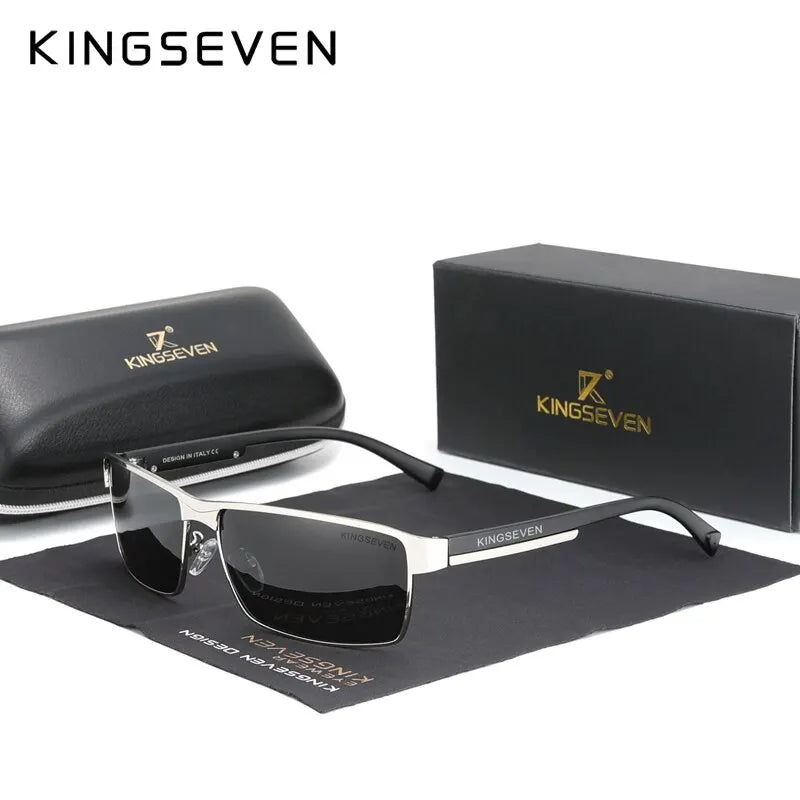 KINGSEVEN Men Polarized Photochromic Sunglasses Design Women Chameleon Sun Glasses UV400 Anti-glare Driving Square Eyeglasses