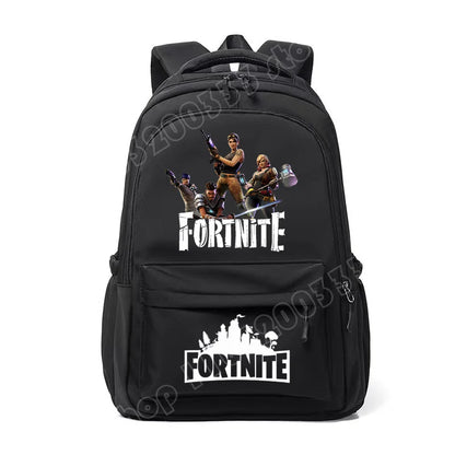 Mochila Fortnite para Crianças, Portátil e de Grande Capacidade, Mala Escolar de Estudante com Estampado Cartoon e Alças de Ombro, Material Escolar para Rapazes, Presente