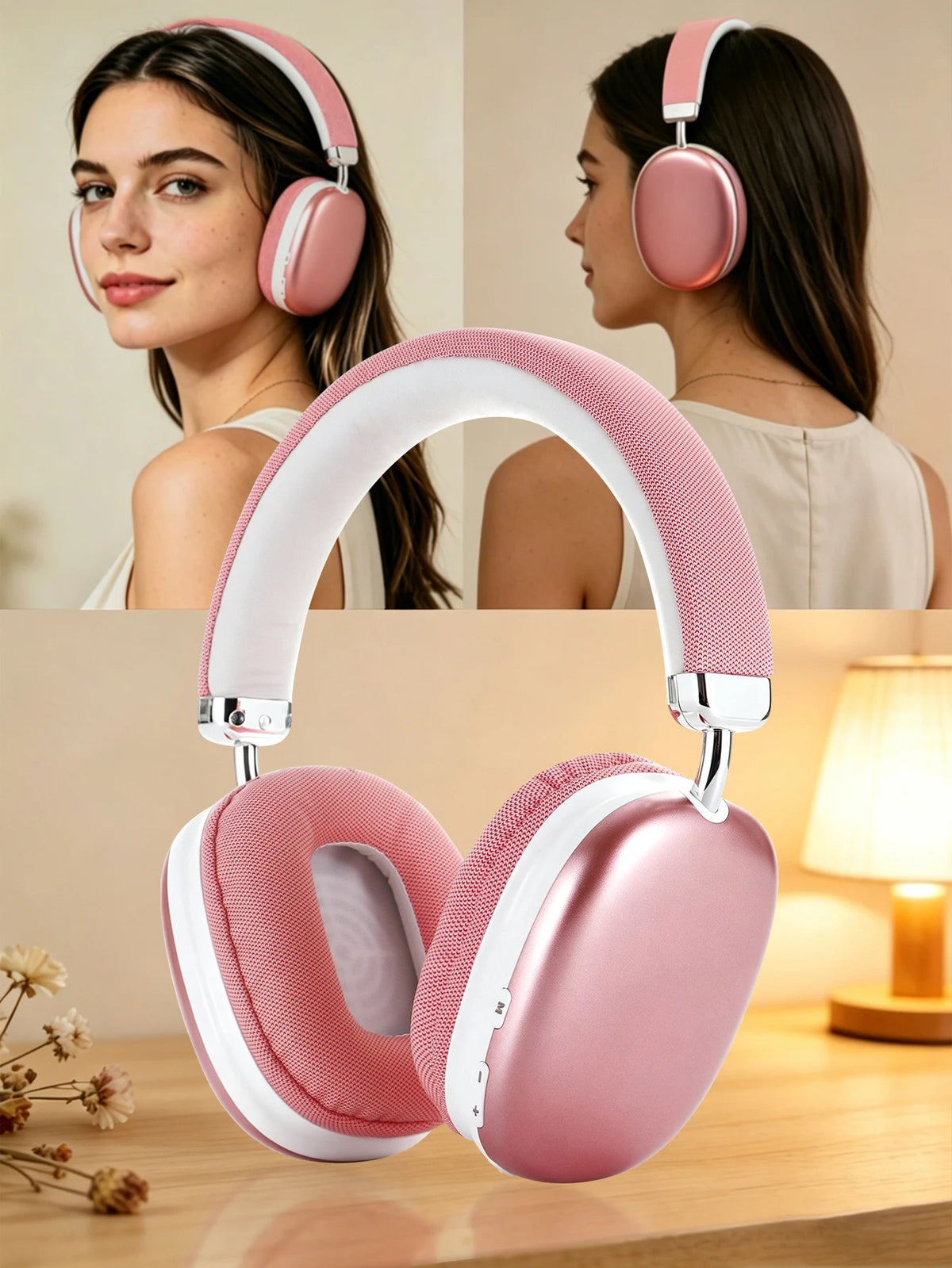 Casque Bluetooth circumaural, puce intelligente 5.3, longue autonomie, faible latence, casque sans fil HiFi pour musique et jeux, idéal pour les voyages et le travail.