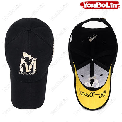 M letter Wolf Totem Embroidery Cotton Adjustable Baseball Cap Sun Hat Trucker Caps Dad Hats