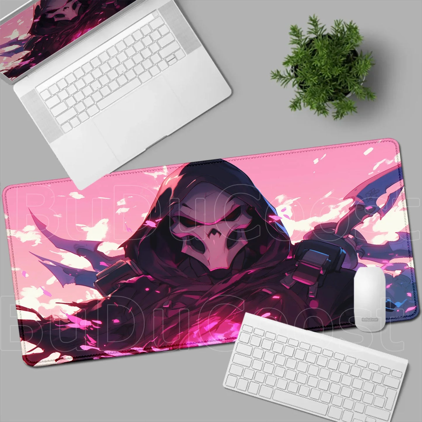 Tapete de rato gaming Overwatch Anime Girl grande XXL com impressão HD, base para teclado de computador, portátil e escritório, tapete de secretária em borracha macia 900x400 MM
