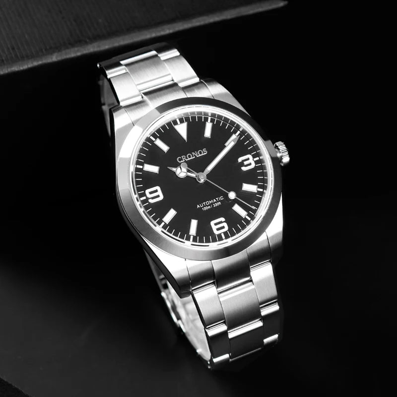 Cronos EX Diver Mechanical Men Watch 39mm Automatic PT5000 Sapphire Glass Bushed Bracelet Glide Clasp 10ATM L6031
