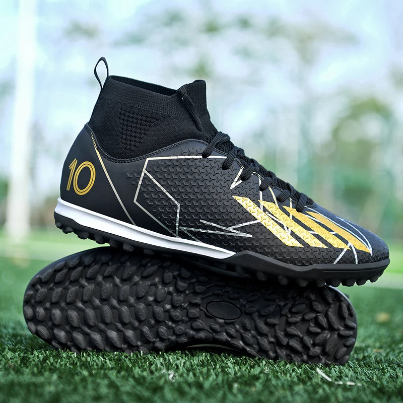 Nouvelles chaussures de football pour hommes, ultralégères, pour intérieur et extérieur, de haute qualité, à haute cheville, antidérapantes, chaussures de sport, futsal antidérapantes
