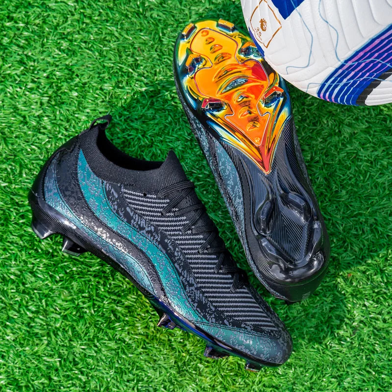 Chaussures de Football de sport pour hommes Fg/Ag, ongles longs, prairie artificielle pour adultes, chaussures spécifiques à l'entraînement durables, chaussures hautes antidérapantes