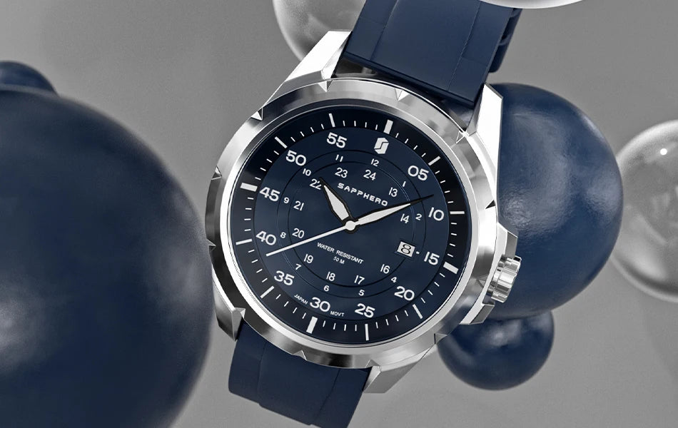 SAPPHERO Herrenuhr – Luxuriöse Quarzuhr, wasserdicht bis 50 m, ausgestattet mit einem importierten Uhrwerk und einem Edelstahlgehäuse – Eine ideale Geschenkidee für Herren.