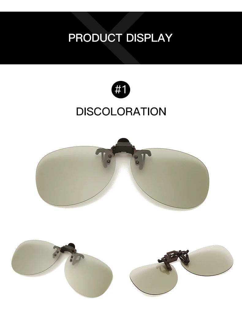 Pilot Polarized Sunglasses Clips Glasses Clip Driving Night Vision Eyeglasses UV400 Outdoor Shades Definition Sun Glasses Clips