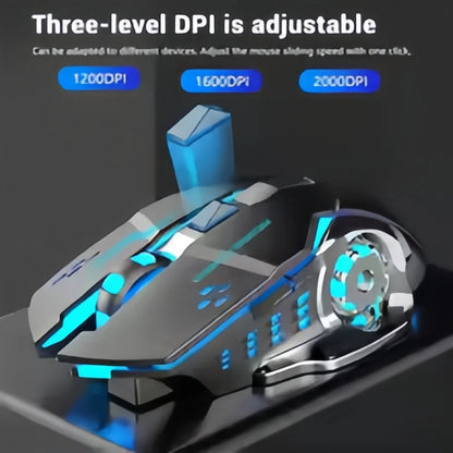 Wiederaufladbare kabellose Gaming-Maus – leise Bluetooth/USB-Verbindung, RGB-Hintergrundbeleuchtung, E-Sports für PC