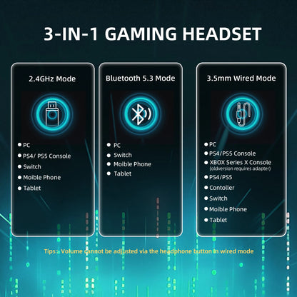 Cuffie da gaming ATTACK SHARK L80PRO 3-in-1 – Cuffie Bluetooth wireless a bassa latenza con doppio microfono, audio Hi-Fi da 40mm e connessione stabile