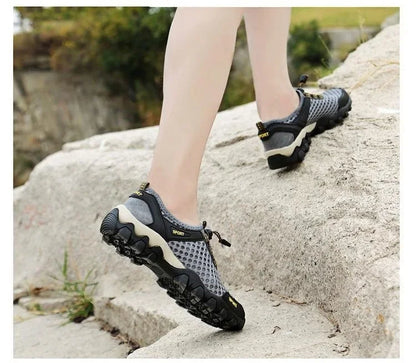 Sommer-Herren-Sportschuhe aus Mesh – modische Bergsteigerschuhe, atmungsaktiv, leicht, rutschfest – Outdoor-, Reise-, Lauf- und Freizeitschuhe