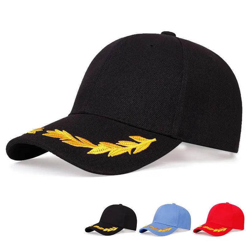 Custom Logo Men Adjustable Spring Autumn Baseball Cap Solid Wheat Ear Embroidery Fashion Trucker Cap Women Peaked Cap FS Sun Hat