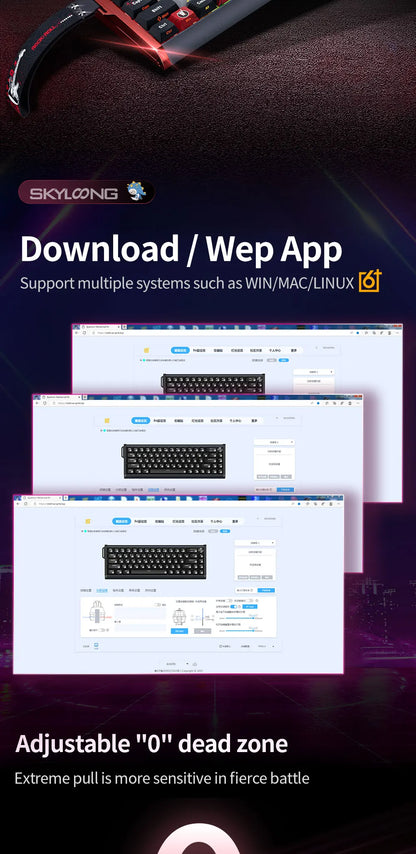 Teclado Magnético SKYLOONG GK61/GK68 HE com Caixa em Alumínio, 8000hz, RT0.01mm, Gatilho Rápido, Teclas PBT, Retroiluminação RGB, Teclado Gaming com Fio