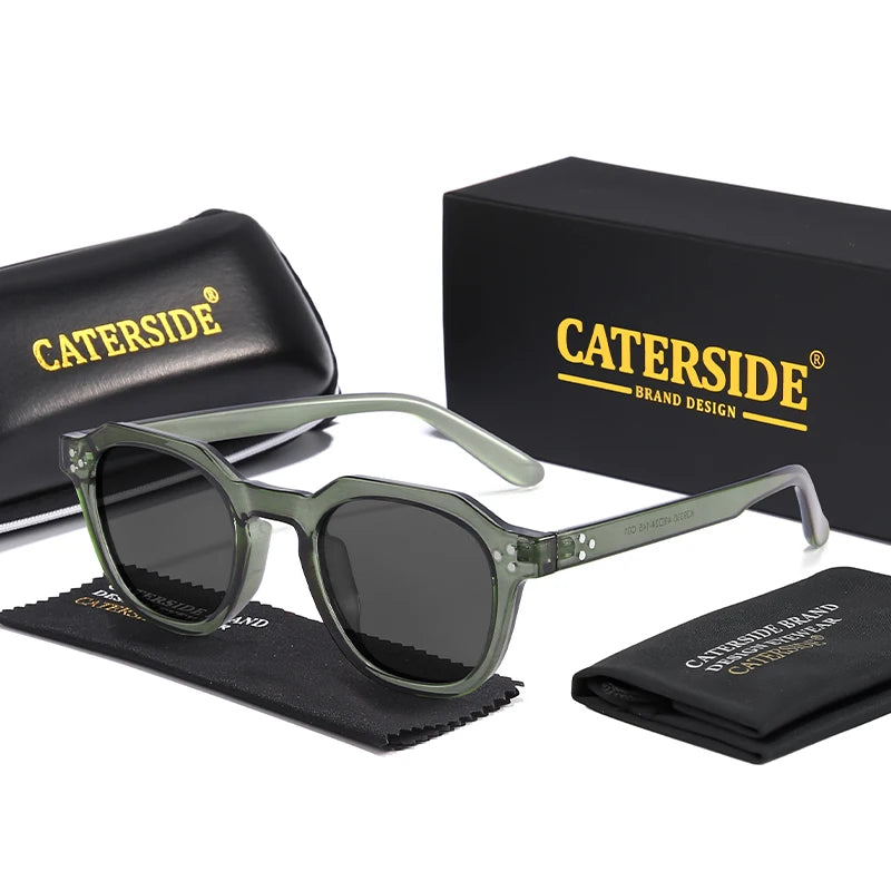 Caterside New Retro Polarized Men Sunglasses Square TR90 Frame Women Sun Glasses Outdoor Driving Fishing High Quality UV400 Gift
