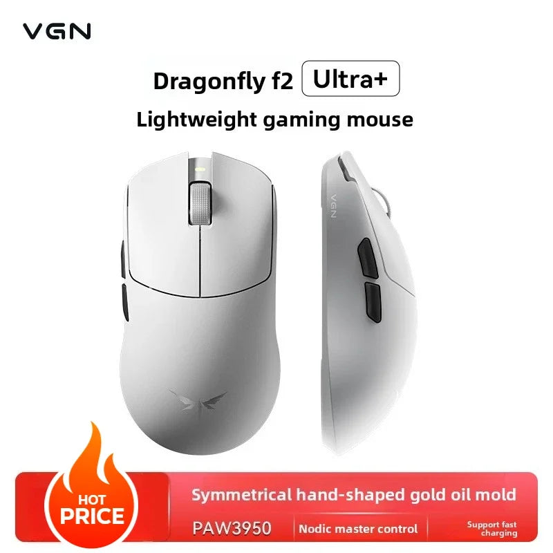Mouse gaming esports VGN Dragonfly F2 ProMax/Ultra 42000DPI 0.125ms per CS:GO, latenza cablata/wireless Dual 8K, 3 modalità, PAW3395/3950