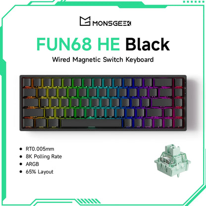 Akko MonsGeek FUN68 FUN60 PRO&MAX Tastiera magnetica HE 60% 65% Tastiere da gaming Rapid Trigger 8K Tastiera custom per gamer Esports