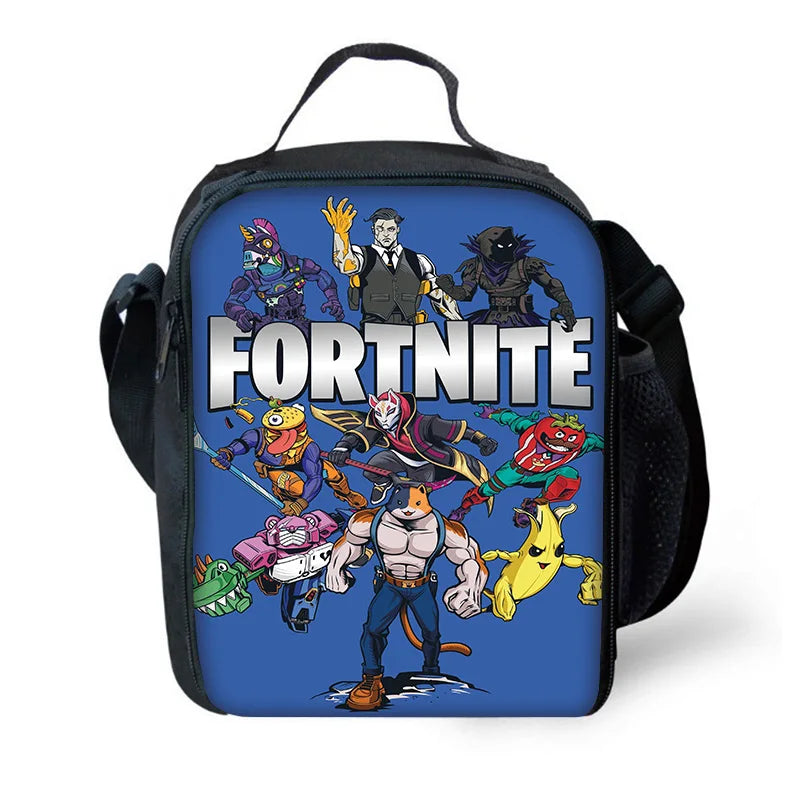 Saco térmico infantil F-FortniteS de grande capacidade para menino e menina, lancheira térmica reutilizável para estudante, piquenique e atividades ao ar livre