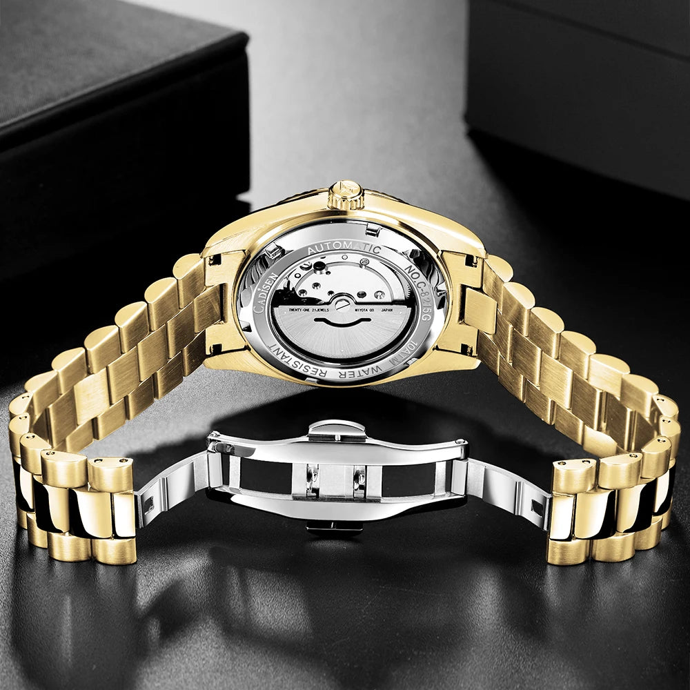 CADISEN DD40 Herrenuhr – luxuriöse Automatikuhr für Herren, AR-Saphirglas, mechanische Armbanduhr für Herren, 10Bar, MIYOTA 8285 Uhrwerk, neu 2023