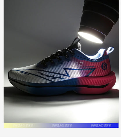 Brand Men's Carbon Plate Running Shoes Soft Cushion Shock Absorbing Sports Shoes Unisex Sneakers Light Anti-Slip Training Shoes