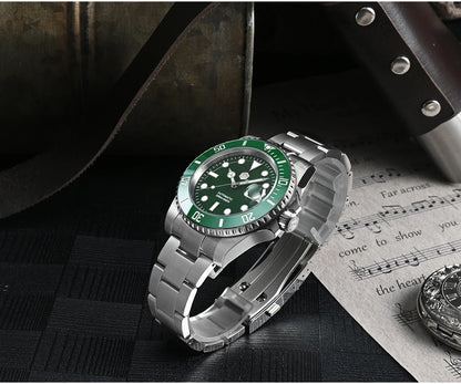 San Martin Watch New Upgraded Sub Men's PT5000 ST2130 Automatic Diving Watches with Ceramic Bezel 200m Waterproof Sapphire SN0017G