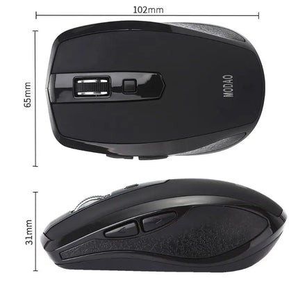 2.4G Wireless Mouse 6 Buttons Noiseless USB Type C 800/1200/1600 DPI Gaming Mouse with Type-C Receiver
