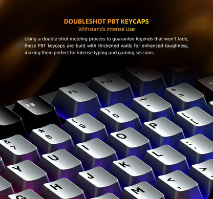 Machenike K600-B82W mechanische Gaming-Tastatur, Tri-Mode, Gasket-Mount, 75% ANSI-Layout, RGB-Hintergrundbeleuchtung, kabellos