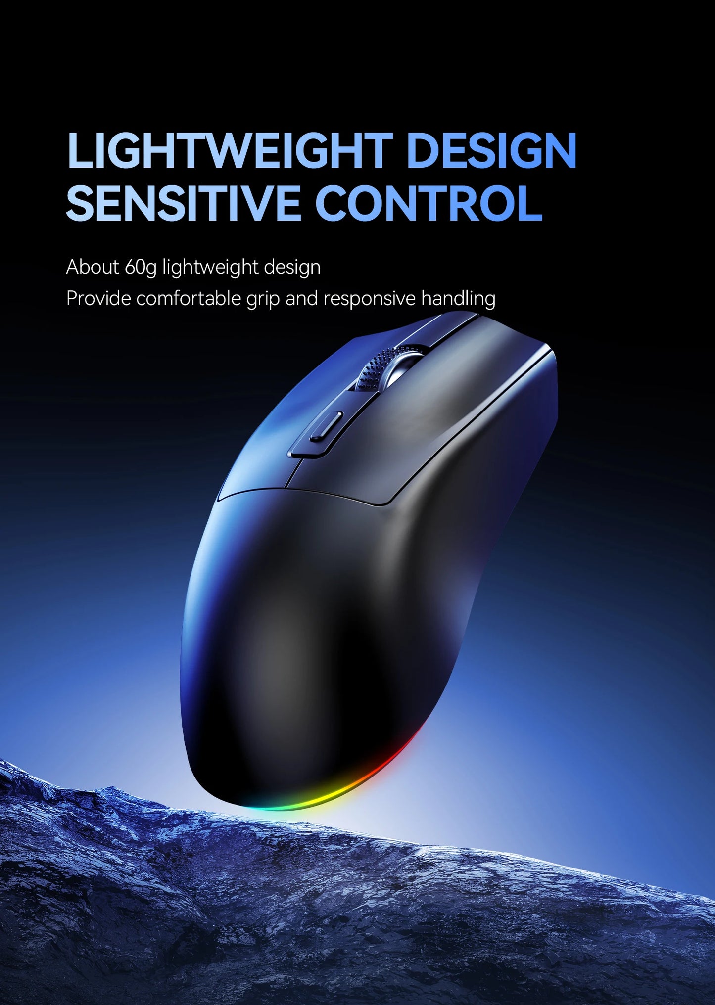 X3 Wireless Bluetooth Mouse 2.4G Dual-Mode Connection, DPI Adjustable, Lightweight Gaming Mouse, RGB Light, 300mAh Battery Capacity