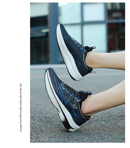 Brand Men's Carbon Plate Running Shoes Soft Cushion Shock Absorbing Sports Shoes Unisex Sneakers Light Anti-Slip Training Shoes