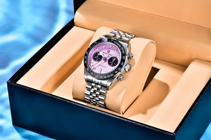 2026 New PAGANI DESIGN BB Flamingo Chronograph Luxury Sports Quartz Watch Men Sapphire mirror 100M Waterproof Fashion Wristwatch