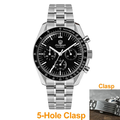 Watchdives WD1863 39mm VK63 Chronograph Watch, OTF Clasp, Sweep Quartz Movement, Sapphire, Luminous, 100m Waterproof