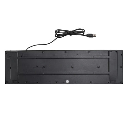 104-Tasten-USB-Tastatur mit Kabel, Englisch/Russisch/Spanisch/Französisch, ergonomisches Design, Gaming-Tastatur für Büro, Laptops und Desktops