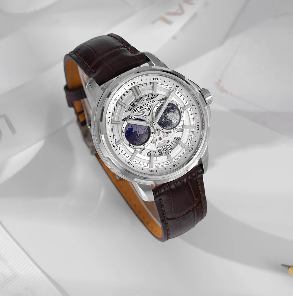 Reloj mecánico automático para hombre BORIAGE (BOAIJIUA), diseño original, resistente al agua, luminoso