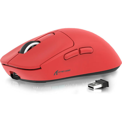 Mouse gaming wireless ATTACK SHARK X3 PixArt PAW3395 49g SUPERLIGHT, BT/2.4G wireless/cablato, 6 DPI regolabili fino a 26000