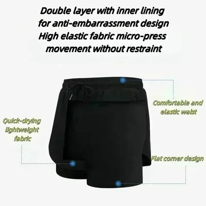 Vegeta Dragon Ball Summer Men Women Fitness 2025 Double-layer Fake Two-piece Loose Sports Training Running Shorts Casual Pants