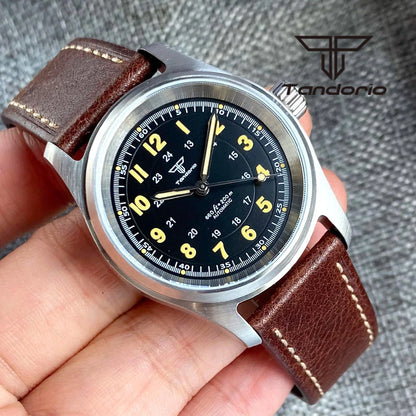 Tandorio 36mm Fashion 20BAR automatische Taucher- und Pilotenuhr für Herren und Damen, NH35/PT5000/Miyota8215 Uhrwerk, Saphir-Armbanduhr, grüne Leuchtmasse