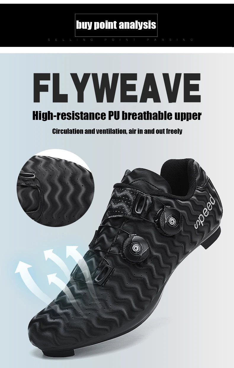 Neue Fahrradschuhe für Herren, selbstverriegelnde Rennrad-Sportschuhe, lockless Trainingsschuhe, SPD-Cleats-Fahrradschuhe für Damen