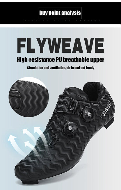 Neue Fahrradschuhe für Herren, selbstverriegelnde Rennrad-Sportschuhe, lockless Trainingsschuhe, SPD-Cleats-Fahrradschuhe für Damen