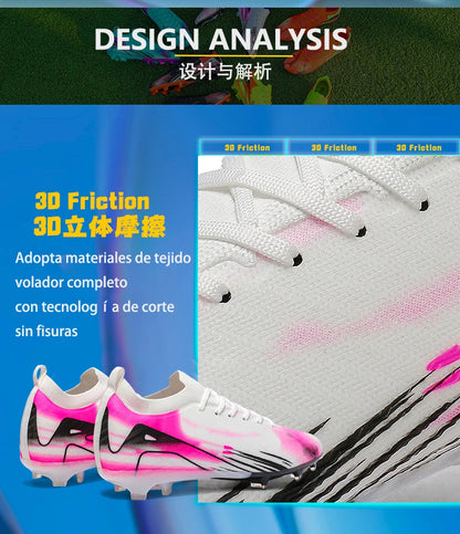 New Men's Football Boots FG Non-Slip Long Spikes Soccer Shoes Training Shoes Soccer Cleats Ultralight Outdoor Drop Shipping