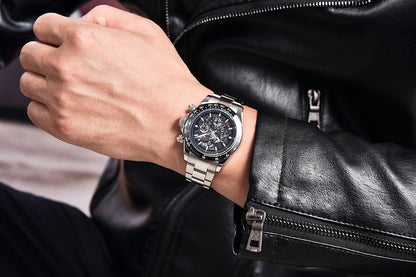 Relógio Mecânico Automático PAGANI DESIGN para Homem em Aço Inoxidável, Impermeável, Desportivo 10Bar, Luxo Casual para Homem