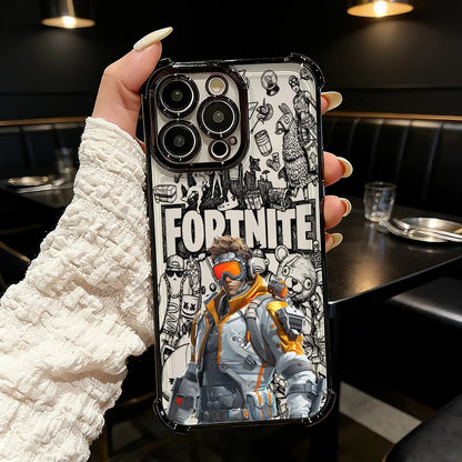 Cover placcata Popular Game FortniteS per Samsung S26 S25 S24 S23 S22 S21 S20 FE Note20 Edge Plus Ultra 4G 5G anti-caduta