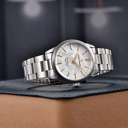 Relógio masculino PAGANI DESIGN 40MM com mostrador de meteorito, quartzo, luxo business, safira, aço inoxidável 316L, resistente à água 100M