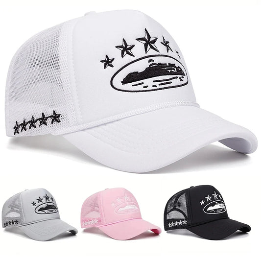 Fashion New Unisex Print Baseball Hats Hip Hop Breathable Personal Sunshade Mesh Versatile Street Snapback Hats Trucker Caps